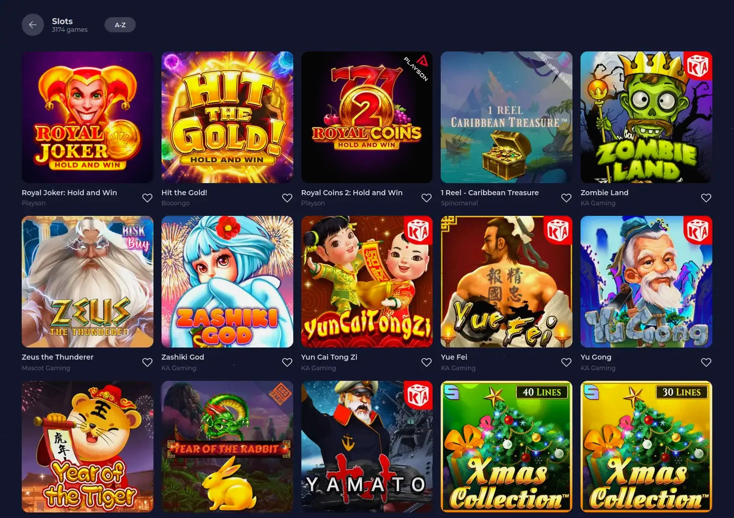 Interface du casino en ligne Spinmama